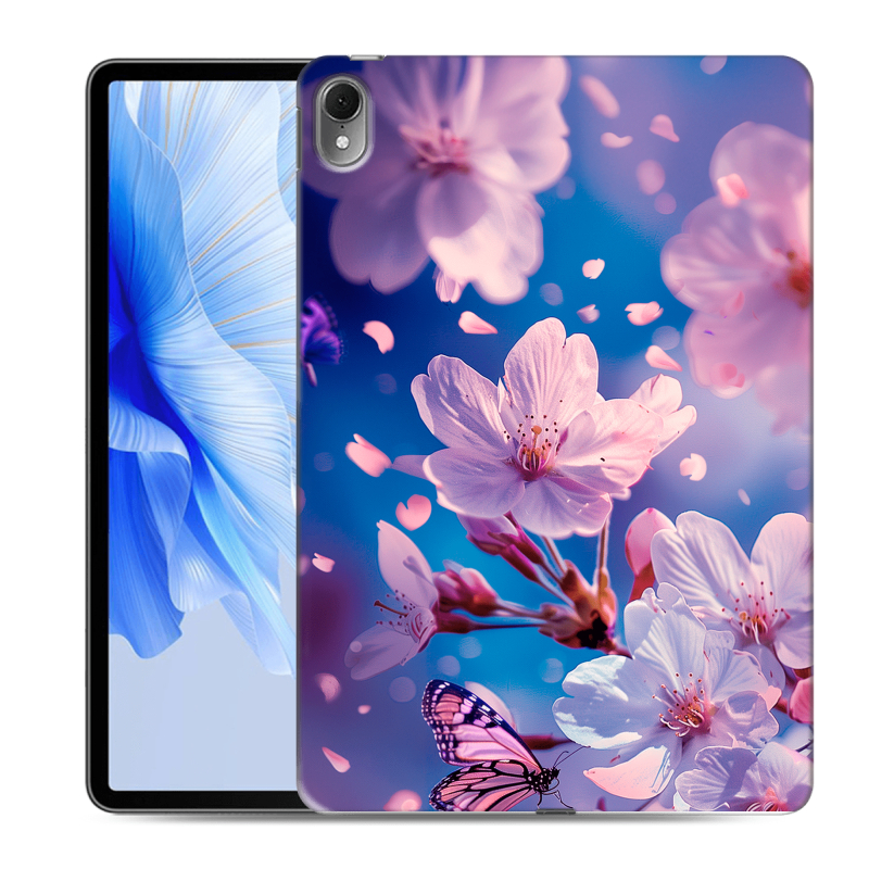 Силиконовый чехол на Huawei MatePad Air с принтом цветы бабочки Силиконовый чехол на Huawei MatePad Air с принтом цветы бабочки