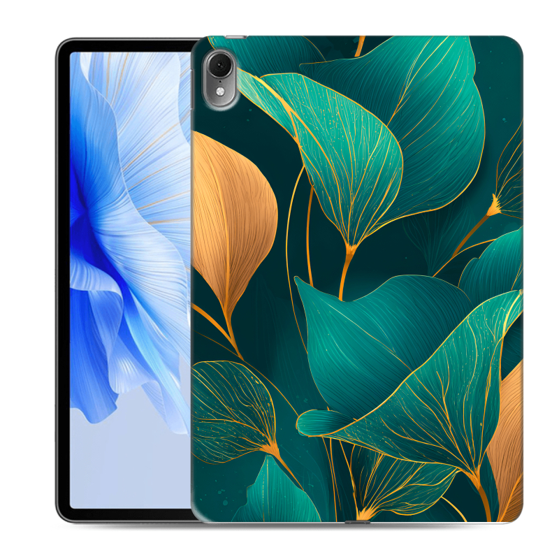 Силиконовый чехол на Huawei MatePad Air с принтом Листья и золото Силиконовый чехол на Huawei MatePad Air с принтом Листья и золото