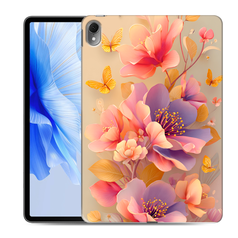 Силиконовый чехол на Huawei MatePad Air с принтом Цветы и бабочки Силиконовый чехол на Huawei MatePad Air с принтом Цветы и бабочки