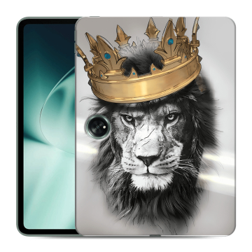 Силиконовый чехол на планшета OnePlus Pad с принтом Лев с короной
