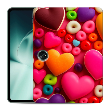 Силиконовый чехол на планшета OnePlus Pad с принтом Сердечки
