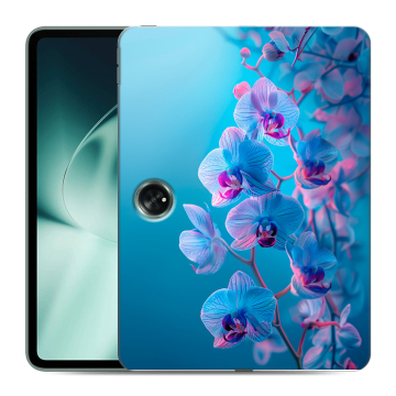 Силиконовый чехол на OnePlus Pad с принтом голубые орхидеи Силиконовый чехол на OnePlus Pad с принтом голубые орхидеи