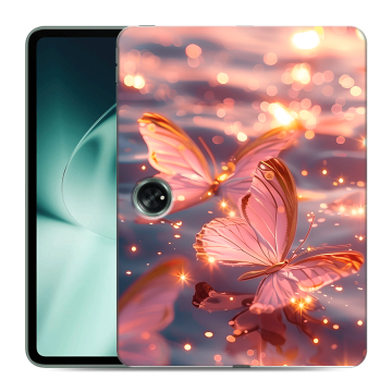 Силиконовый чехол на OnePlus Pad с принтом бабочки розовые Силиконовый чехол на OnePlus Pad с принтом бабочки розовые