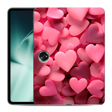 Силиконовый чехол на OnePlus Pad с принтом розовые сердечки Силиконовый чехол на OnePlus Pad с принтом розовые сердечки