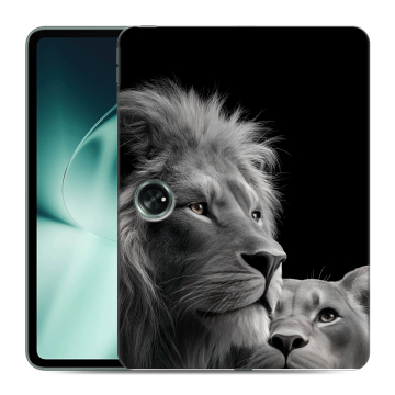 Силиконовый чехол на OnePlus Pad с принтом Лев кошки
