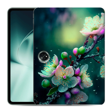 Силиконовый чехол на OnePlus Pad с принтом Цветы и мрамор Силиконовый чехол на OnePlus Pad с принтом Цветы и мрамор