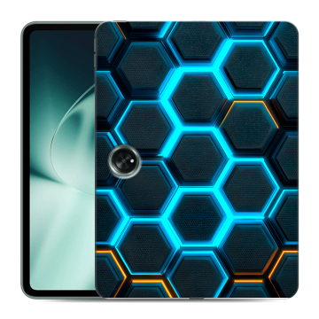Силиконовый чехол на OnePlus Pad с принтом Неоновые соты