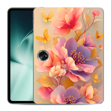 Силиконовый чехол на OnePlus Pad с принтом Цветы и бабочки