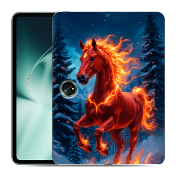 Силиконовый чехол на OnePlus Pad с принтом Новый год коня
