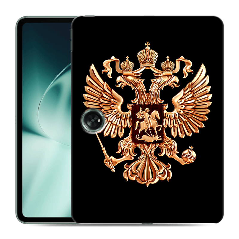 Силиконовый чехол на OnePlus Pad с принтом Герб России золотой Силиконовый чехол на OnePlus Pad с принтом Герб России золотой