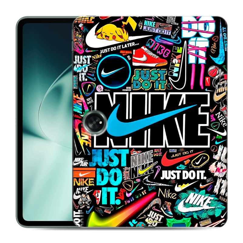 Силиконовый чехол на OnePlus Pad с принтом найк nike черный Силиконовый чехол на OnePlus Pad с принтом найк nike черный