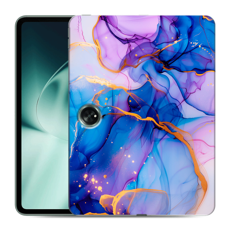 Силиконовый чехол на OnePlus Pad с принтом синий мрамор Силиконовый чехол на OnePlus Pad с принтом синий мрамор