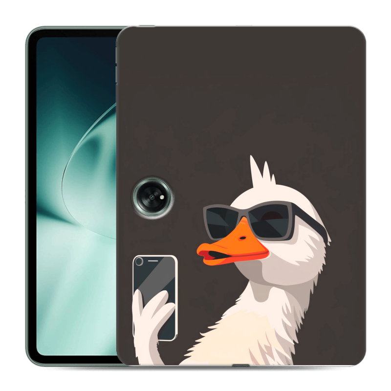 Силиконовый чехол на OnePlus Pad с принтом утка в очках Силиконовый чехол на OnePlus Pad с принтом утка в очках