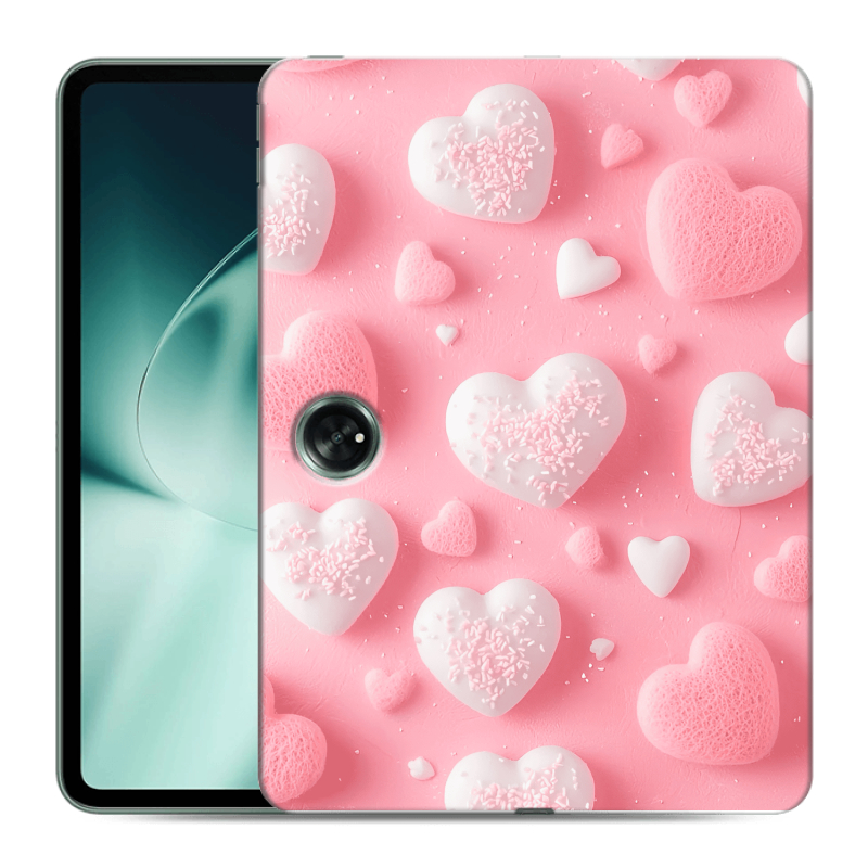 Силиконовый чехол на планшета OnePlus Pad с принтом Сердечки Силиконовый чехол на планшета OnePlus Pad с принтом Сердечки