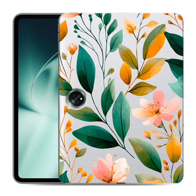 Силиконовый чехол на OnePlus Pad с принтом Цветы паттерн Силиконовый чехол на OnePlus Pad с принтом Цветы паттерн