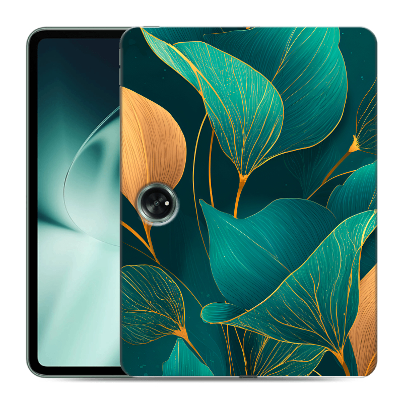 Силиконовый чехол на OnePlus Pad с принтом Листья и золото Силиконовый чехол на OnePlus Pad с принтом Листья и золото