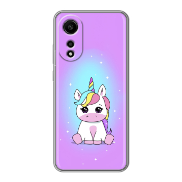 Силиконовый чехол на OPPO A78 4G с принтом Единорог Силиконовый чехол на OPPO A78 4G с принтом Единорог