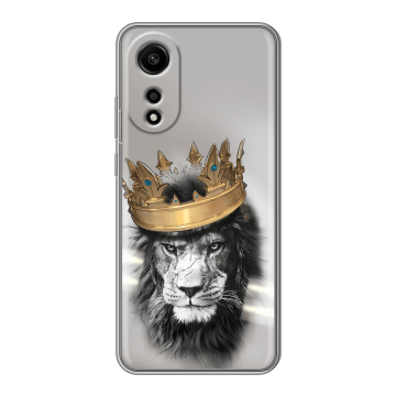Силиконовый чехол на OPPO A78 4G с принтом Лев с короной Силиконовый чехол на OPPO A78 4G с принтом Лев с короной
