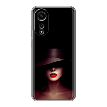 Силиконовый чехол на OPPO A78 4G с принтом Девушка в шляпе
