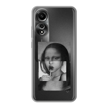Силиконовый чехол на OPPO A78 4G с принтом Мона Лиза Силиконовый чехол на OPPO A78 4G с принтом Мона Лиза