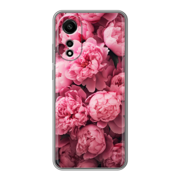 Силиконовый чехол на OPPO A78 4G с принтом цветы пионы Силиконовый чехол на OPPO A78 4G с принтом цветы пионы