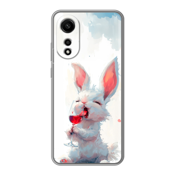 Силиконовый чехол на OPPO A78 4G с принтом кролик зайчик Силиконовый чехол на OPPO A78 4G с принтом кролик зайчик