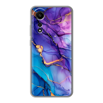Силиконовый чехол на OPPO A78 4G с принтом синий мрамор Силиконовый чехол на OPPO A78 4G с принтом синий мрамор