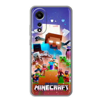 Силиконовый чехол на OPPO A78 4G с принтом Майнкрафт Minecraft Силиконовый чехол на OPPO A78 4G с принтом Майнкрафт Minecraft