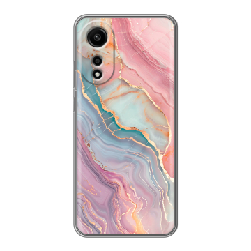 Силиконовый чехол на OPPO A78 4G с принтом розовый мрамор