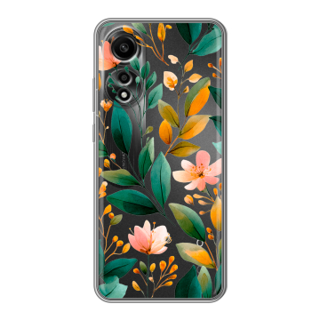 Силиконовый чехол на OPPO A78 4G с принтом Цветы паттерн Силиконовый чехол на OPPO A78 4G с принтом Цветы паттерн