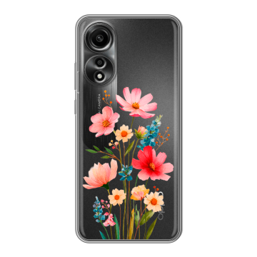 Силиконовый чехол на OPPO A78 4G с принтом Цветы Силиконовый чехол на OPPO A78 4G с принтом Цветы