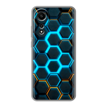 Силиконовый чехол на OPPO A78 4G с принтом Неоновые соты Силиконовый чехол на OPPO A78 4G с принтом Неоновые соты
