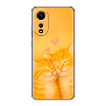 Силиконовый чехол на OPPO A78 4G с принтом Милые котята Силиконовый чехол на OPPO A78 4G с принтом Милые котята