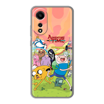 Силиконовый чехол на OPPO A78 4G с принтом Adventure time Время приключений