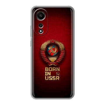 Силиконовый чехол на OPPO A78 4G с принтом Флаг Герб СССР