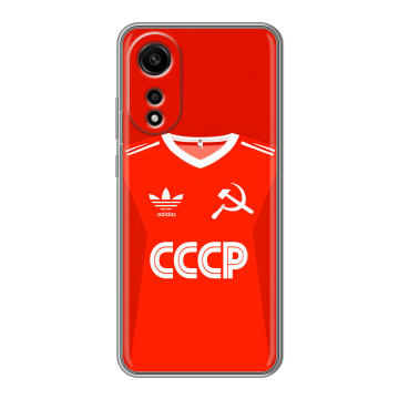 Силиконовый чехол на OPPO A78 4G с принтом Флаг Герб СССР
