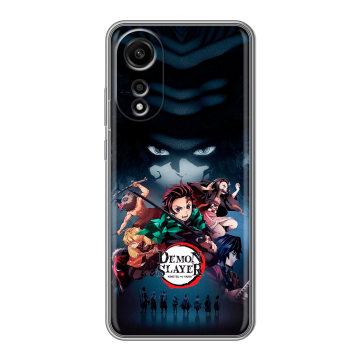 Силиконовый чехол на OPPO A78 4G с принтом Demon Slayer Клинок рассекающий демонов