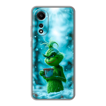 Силиконовый чехол на OPPO A78 4G с принтом Новый год гринч