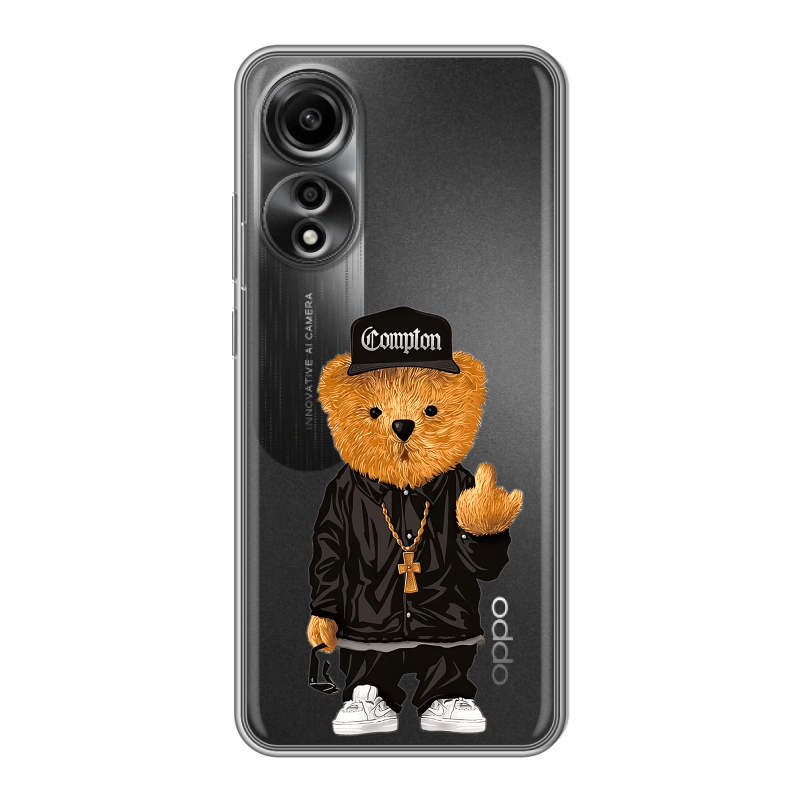 Силиконовый чехол на OPPO A78 4G с принтом Мишка Силиконовый чехол на OPPO A78 4G с принтом Мишка