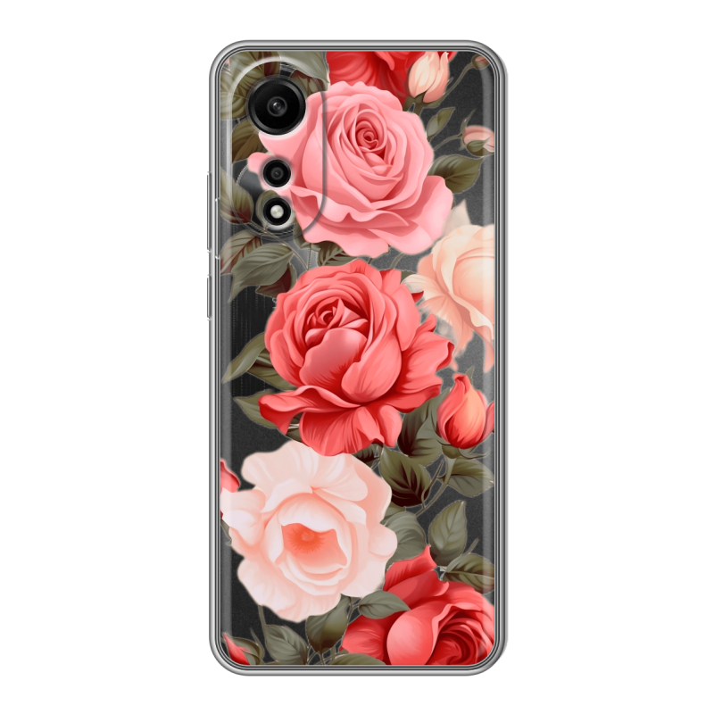 Силиконовый чехол на OPPO A78 4G с принтом Розы Силиконовый чехол на OPPO A78 4G с принтом Розы