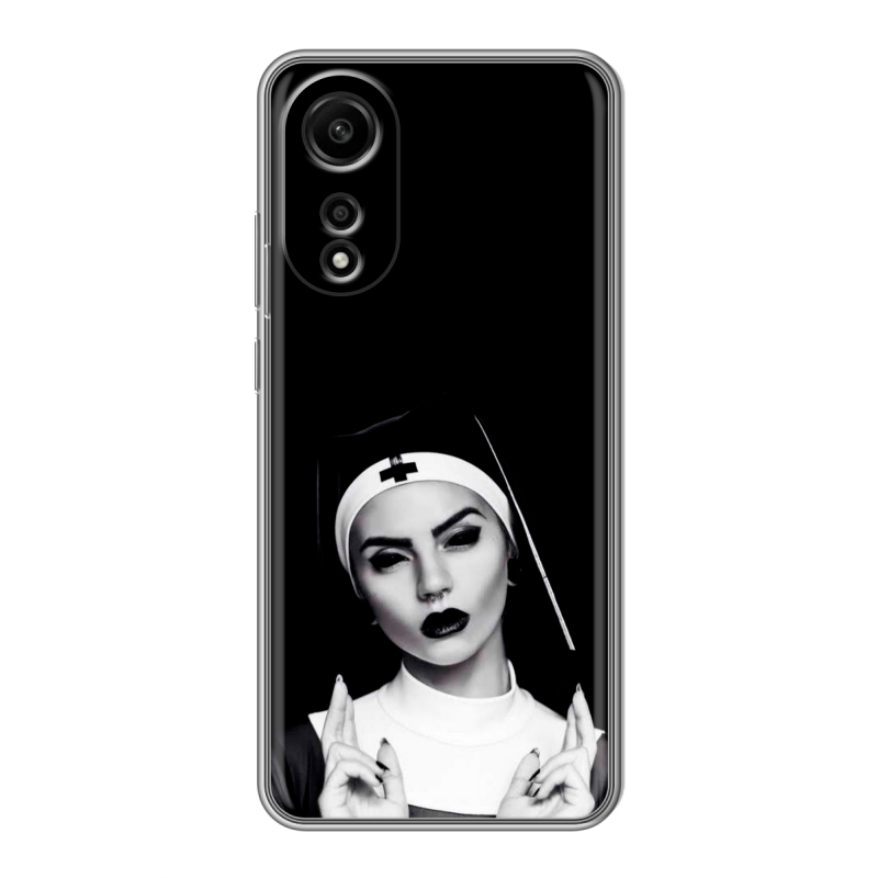 Силиконовый чехол на OPPO A78 4G с принтом монашка Силиконовый чехол на OPPO A78 4G с принтом монашка