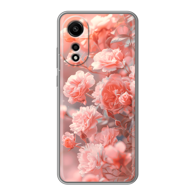 Силиконовый чехол на OPPO A78 4G с принтом Розы цветы Силиконовый чехол на OPPO A78 4G с принтом Розы цветы