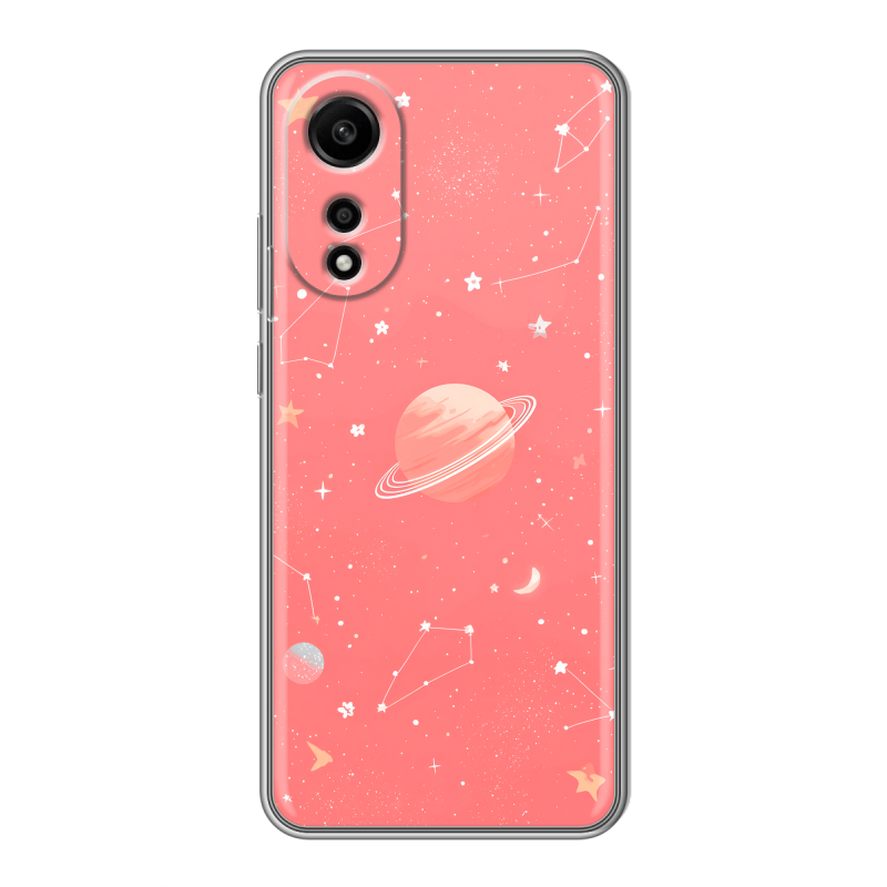 Силиконовый чехол на OPPO A78 4G с принтом Розовый космос Силиконовый чехол на OPPO A78 4G с принтом Розовый космос