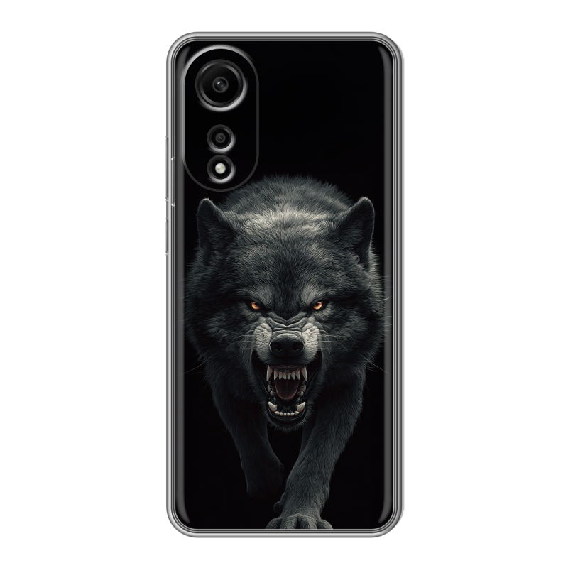 Силиконовый чехол на OPPO A78 4G с принтом Волк Силиконовый чехол на OPPO A78 4G с принтом Волк