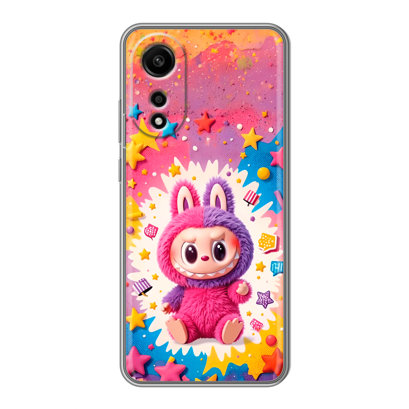 Силиконовый чехол на OPPO A78 4G с принтом Labubu Лабубу Силиконовый чехол на OPPO A78 4G с принтом Labubu Лабубу
