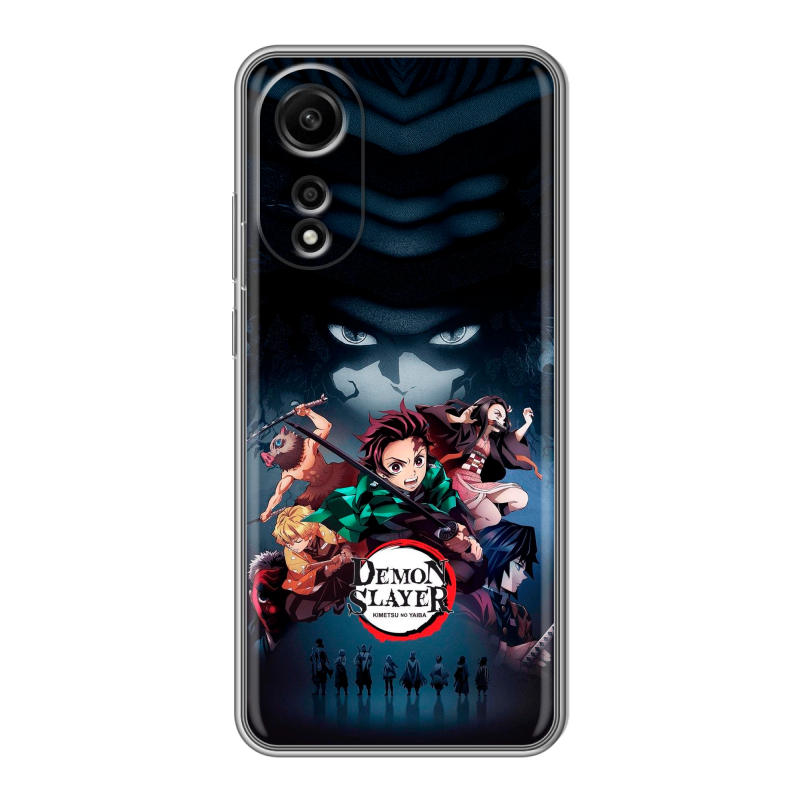 Силиконовый чехол на OPPO A78 4G с принтом Demon Slayer Клинок рассекающий демонов Силиконовый чехол на OPPO A78 4G с принтом Demon Slayer Клинок рассекающий демонов
