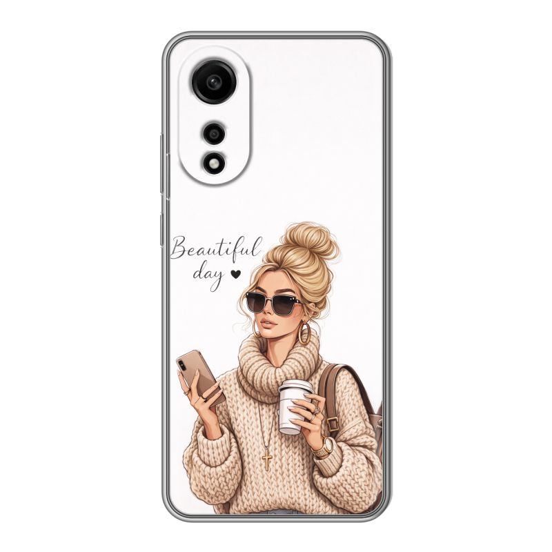 Силиконовый чехол на OPPO A78 4G с принтом женский Силиконовый чехол на OPPO A78 4G с принтом женский