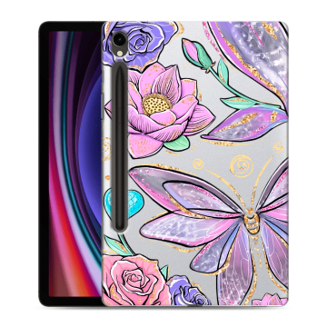 Силиконовый чехол на Samsung Galaxy Tab S9 с принтом Бабочки и цветы