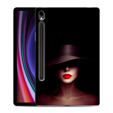 Силиконовый чехол на Samsung Galaxy Tab S9 с принтом Девушка в шляпе Силиконовый чехол на Samsung Galaxy Tab S9 с принтом Девушка в шляпе