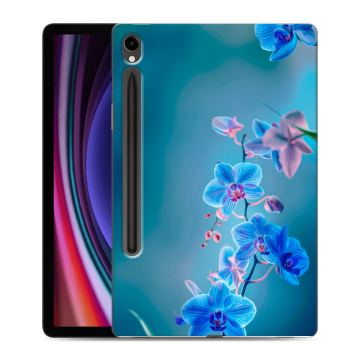 Силиконовый чехол на Samsung Galaxy Tab S9 с принтом Голубые цветы Силиконовый чехол на Samsung Galaxy Tab S9 с принтом Голубые цветы